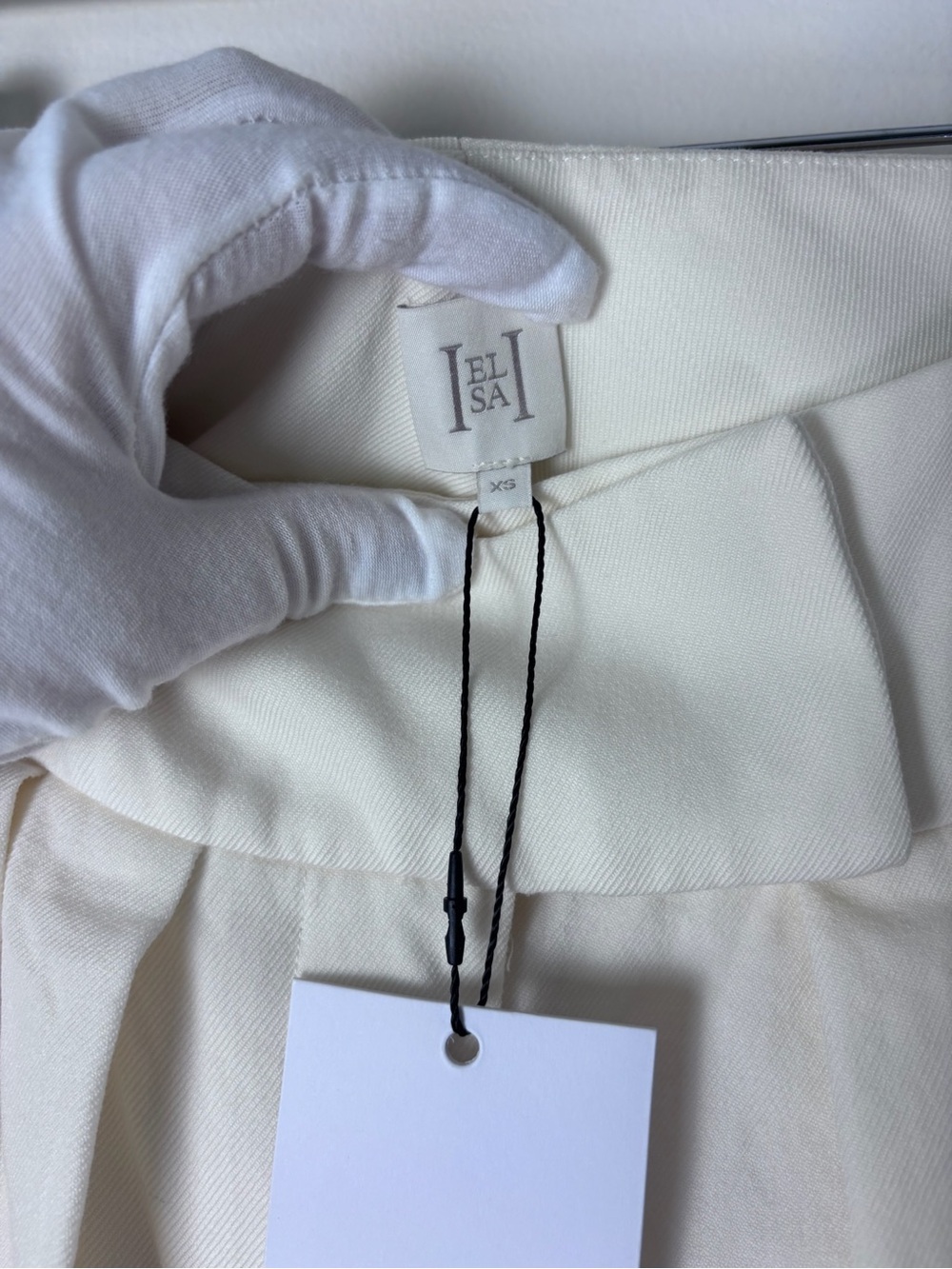 Helsa Revolve Cream High Waist Pleated Wool Suit Trouser Dress Pants Size XS NWD - Picture 11 of 13
